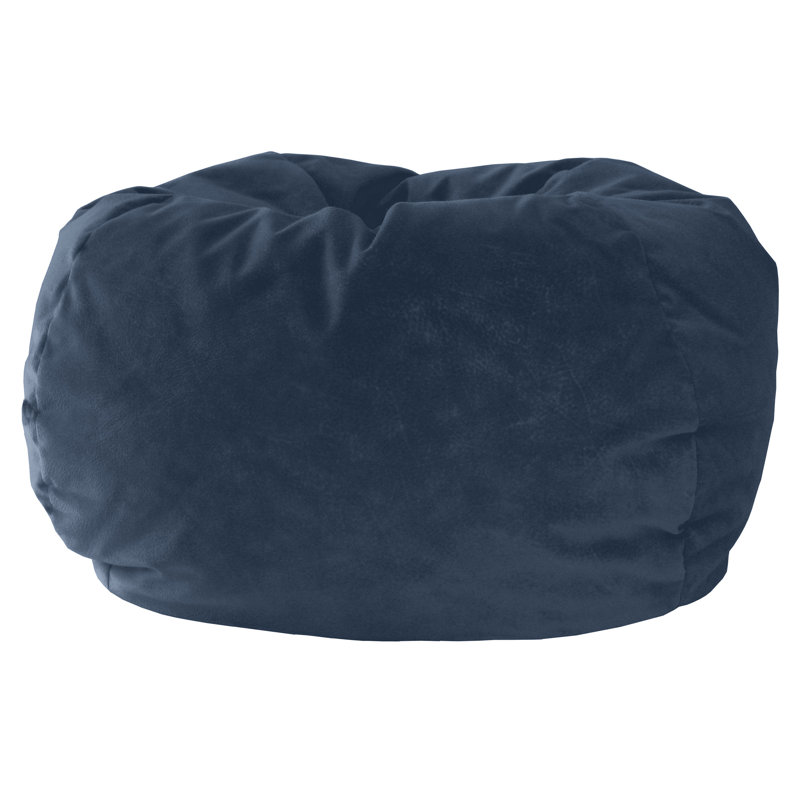 Fauteuil à billes classique Trule, Très grand, Suède en microfibre bleu marine