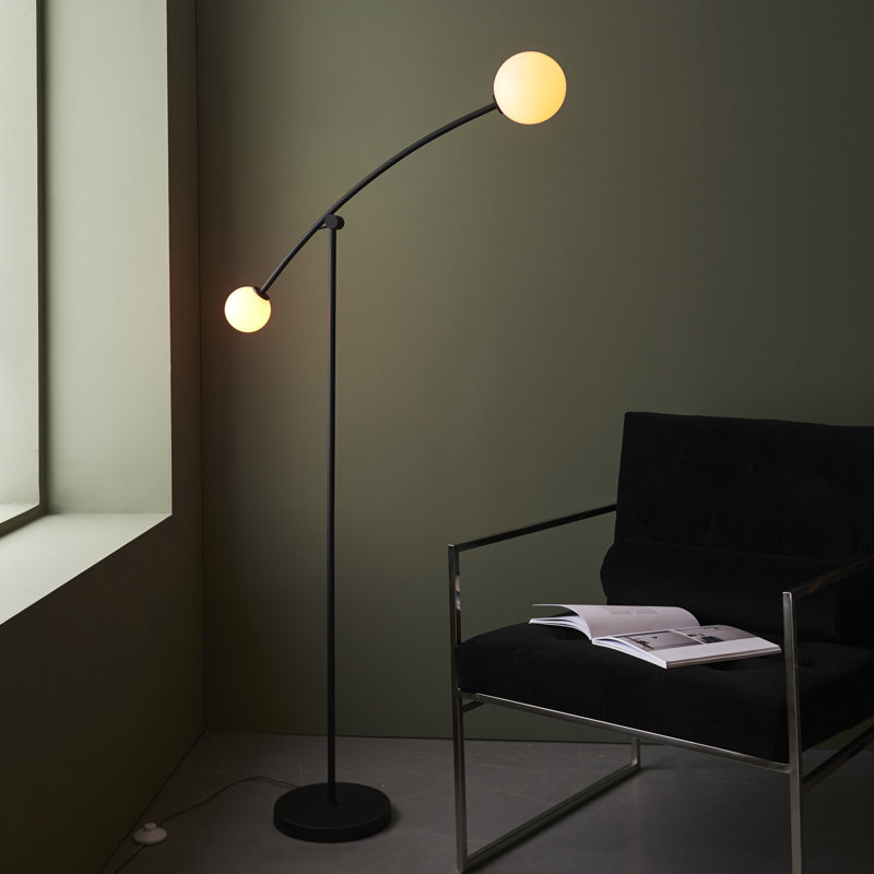 Corso 140cm Black Arched Floor Lamp