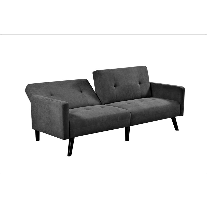 Eldon Upholstered 79'' Sleeper Sofa, Dark Grey