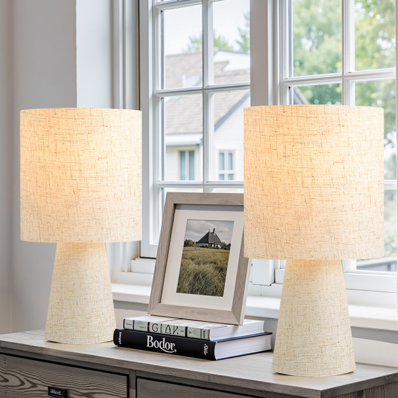 Ensemble de lampes de table en lin texturé Minimalist