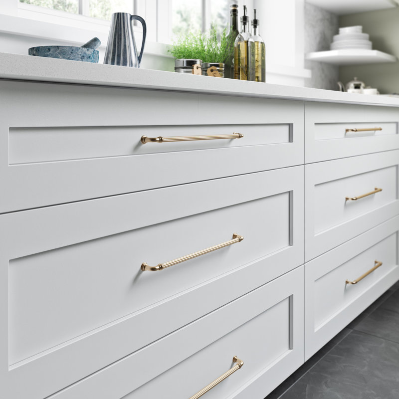 Reeded 12" Center to Center Bar Pull, Ash Gray, 9" Center to Center