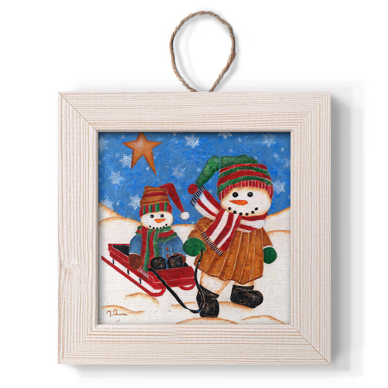 Ornement photo bonhomme de neige