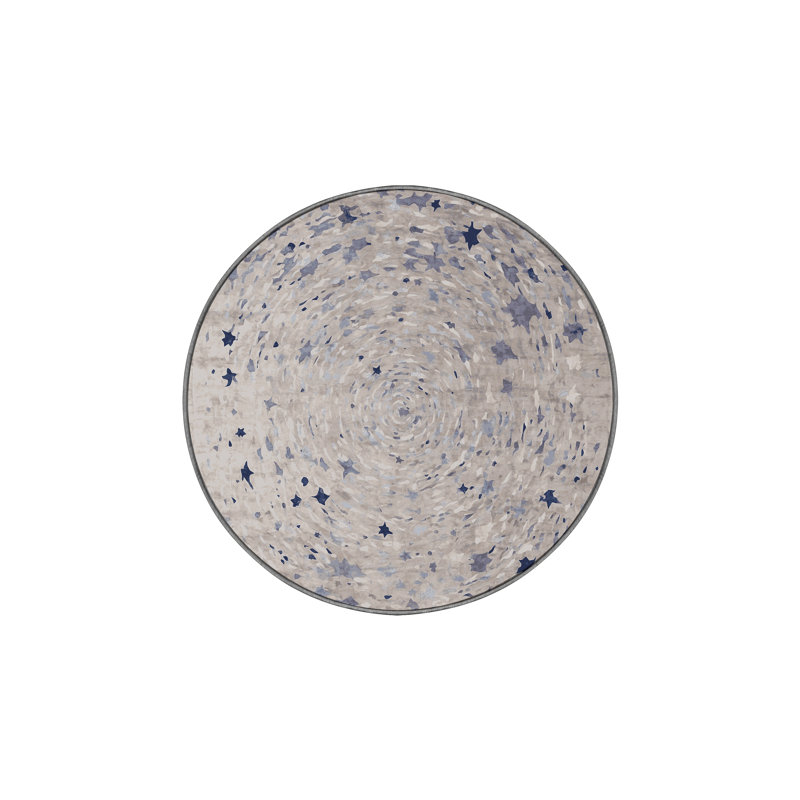 Machine Washable Gray Area Rug, Round 7'
