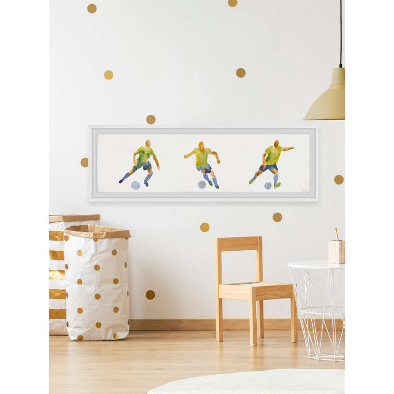 Morandiere Soccer Drill, art encadré, H 10 po x l 30 po x P 1,5 po
