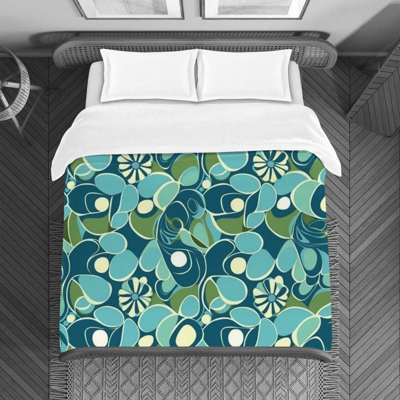 Funky Polyester Floral Duvet Cover, Queen Duvet Cover