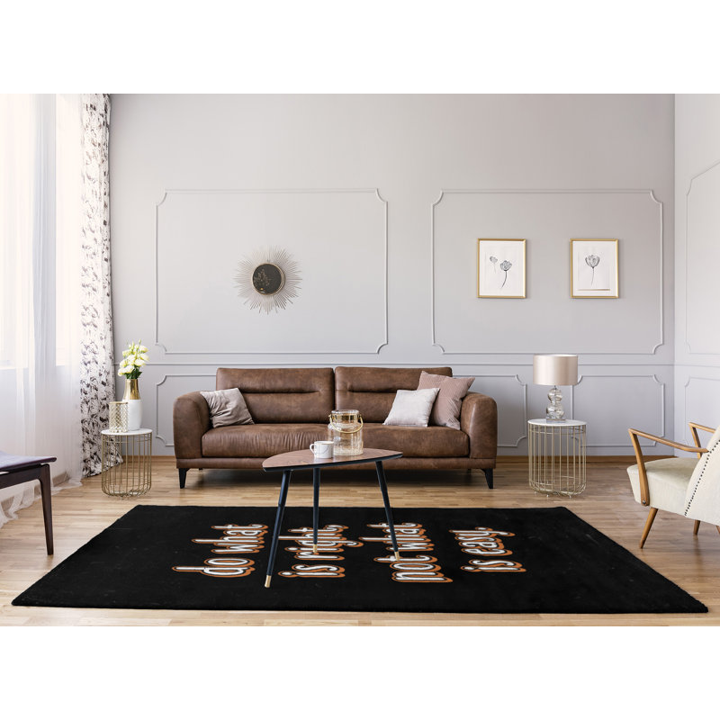 Tapis en poly-chenille style tableau noir do what is right quote, Rectangle 8 pi x 10 pi