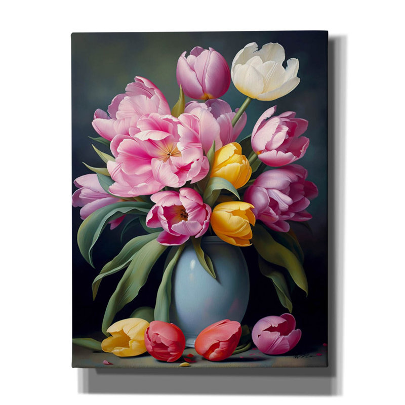 Art mural sur toile Winston Porter «Tulips In Pots» par Momart, H 34 po x l 26 po x P 1,5 po
