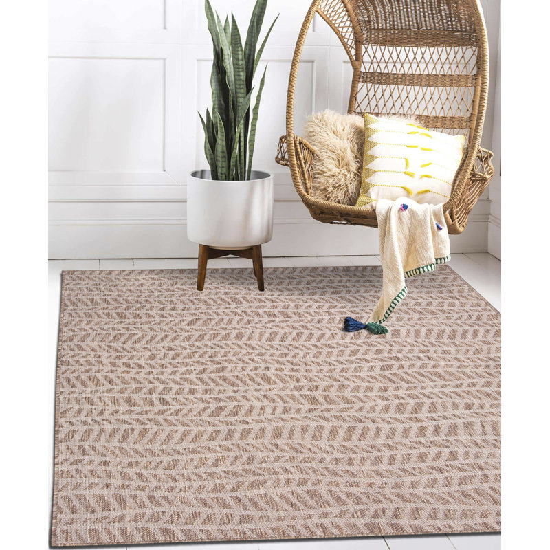 Tapis intérieur / extérieur Oceanic Wave Natural, Rectangle 5 pi 3 po x 7 pi 6 po