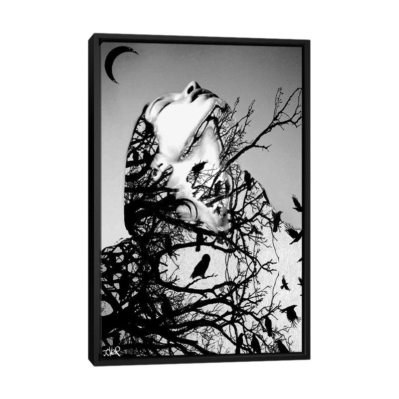 «Don't Look Down», impression sur toile, H 26 po x l 18 po x p 1,5 po, Toile avec cadre noir, Pas de tapis