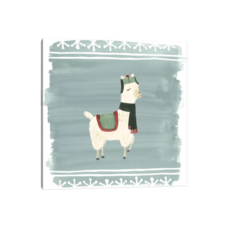 Winter Wonder Llama I by June Erica Vess - Wrapped Canvas Painting, 66.04 cm H x 66.04 cm W x 1.91 cm D