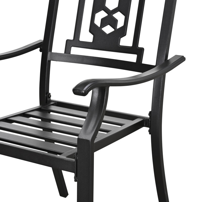 Chaise de salle à manger d'extérieur en métal Rusi