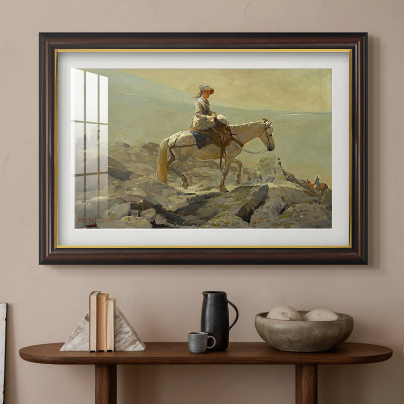 Le sentier des cavaliers, Montagnes Blanches, 1868 - Winslow Homer - Estampe encadrée sur mesure, 20x28 INNER SIZE