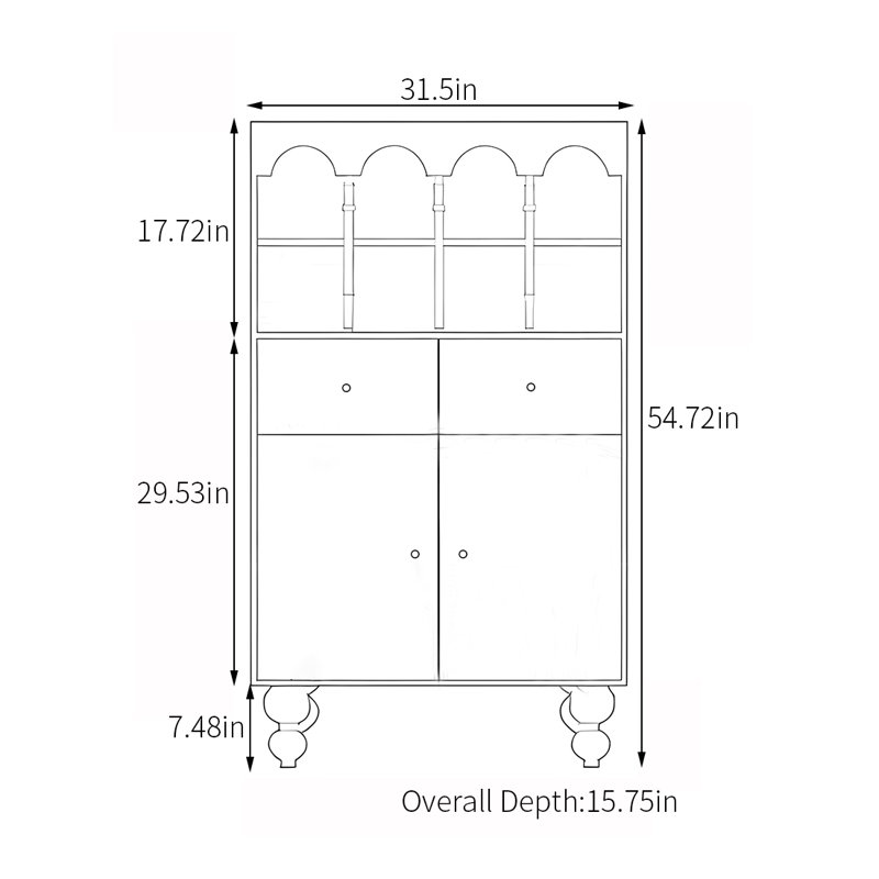 Practical multi-functional display accent cabinet, Black
