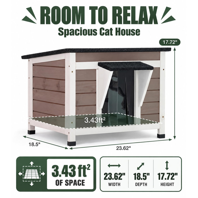 Maison de chat chauffée pour chats d'extérieur avec doublure isolante pour l'hiver, cage de chat à température contrôlée, abri pour chat intérieur avec coussin chauffant