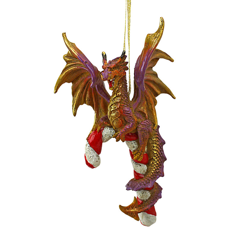 12.7cm Handmade Striped Resin Dragon Hanging Figurine Ornament