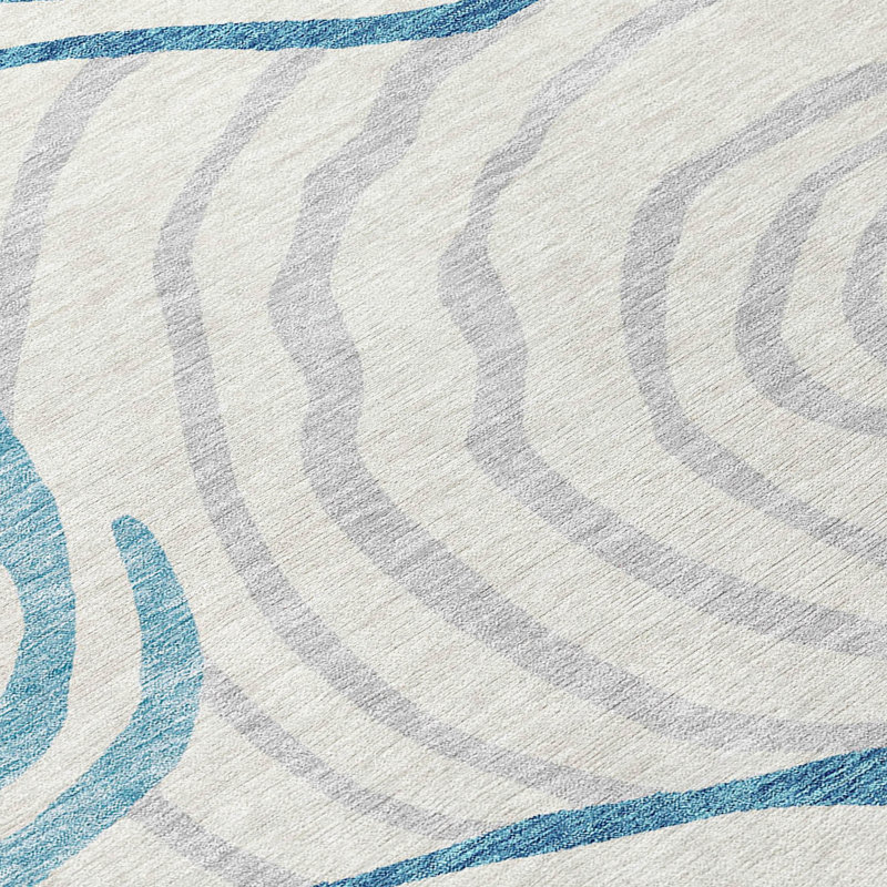 Leis Abstract Indoor Rug, Round 8'
