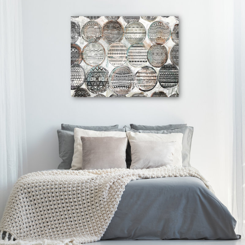 Tribal Rounds by Studio Arts Canvas Art Print, 42" H x 56" W x 1.5" D, Wrapped Canvas