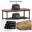 Shoe Rack 4-Tier with Wooden Top Industrial Shoe Storage Organizer with Metal Frame & 3 Fabric Shelves for Entryway & Closet Holds 9-12 Pairs