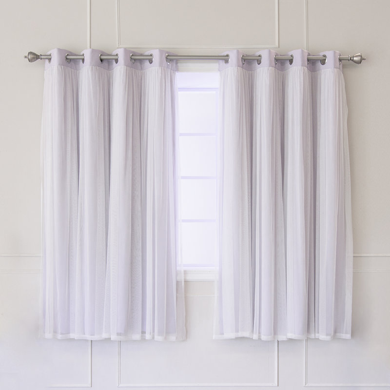 Paire de rideaux obscurcissant avec œillets Fortuna Brockham, Lilas, L 52 po x L 63 po
