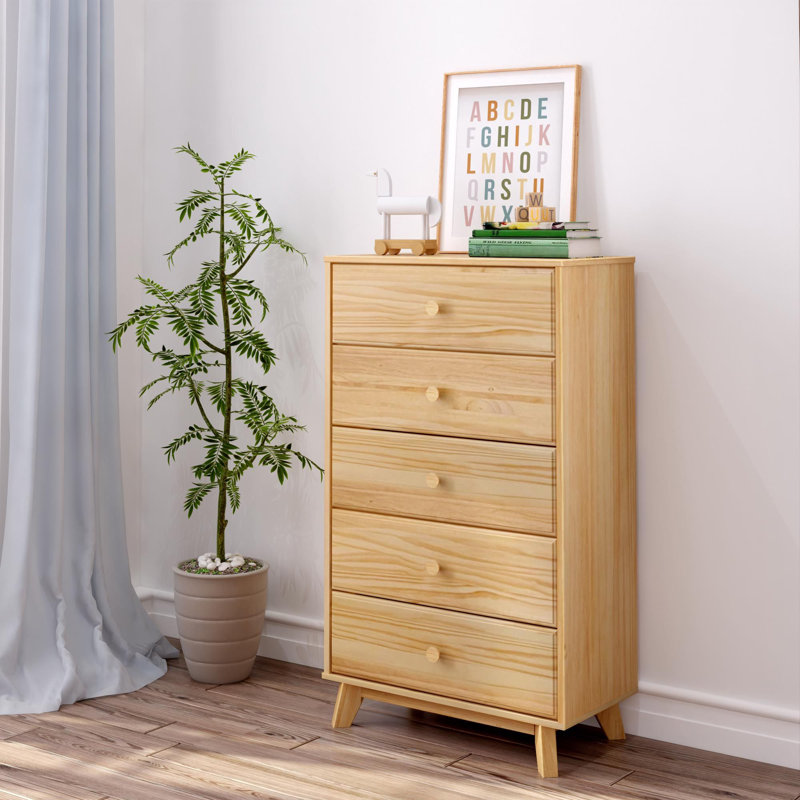 Hararat 5 Drawer Dresser, Natural