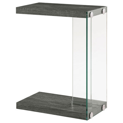 Table d'appoint en bois d'ingénierie gris Sampson