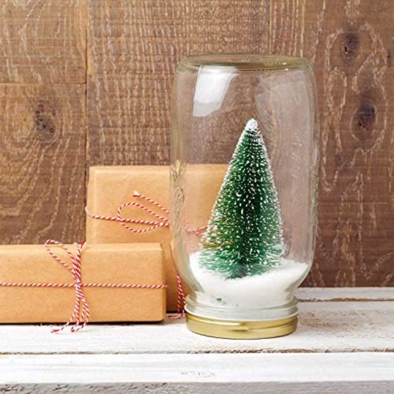 Mini sapin de Noël artificiel 20 pouces avec flocons de neige, pommes de pin, grappes de baies et branches givrées pour les décorations des Fêtes