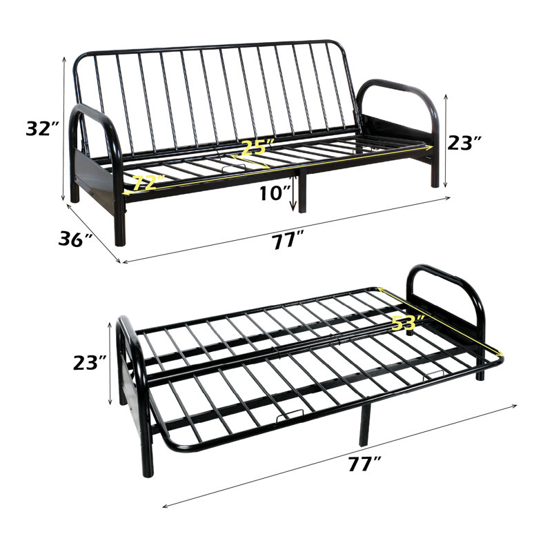 Black Adjustable Metal Frame - And Practical For Any Living Space 2, 36In Deep X 77In Wide 32In High Modern Fashionable 36In.D 77In.W 32In.H Included