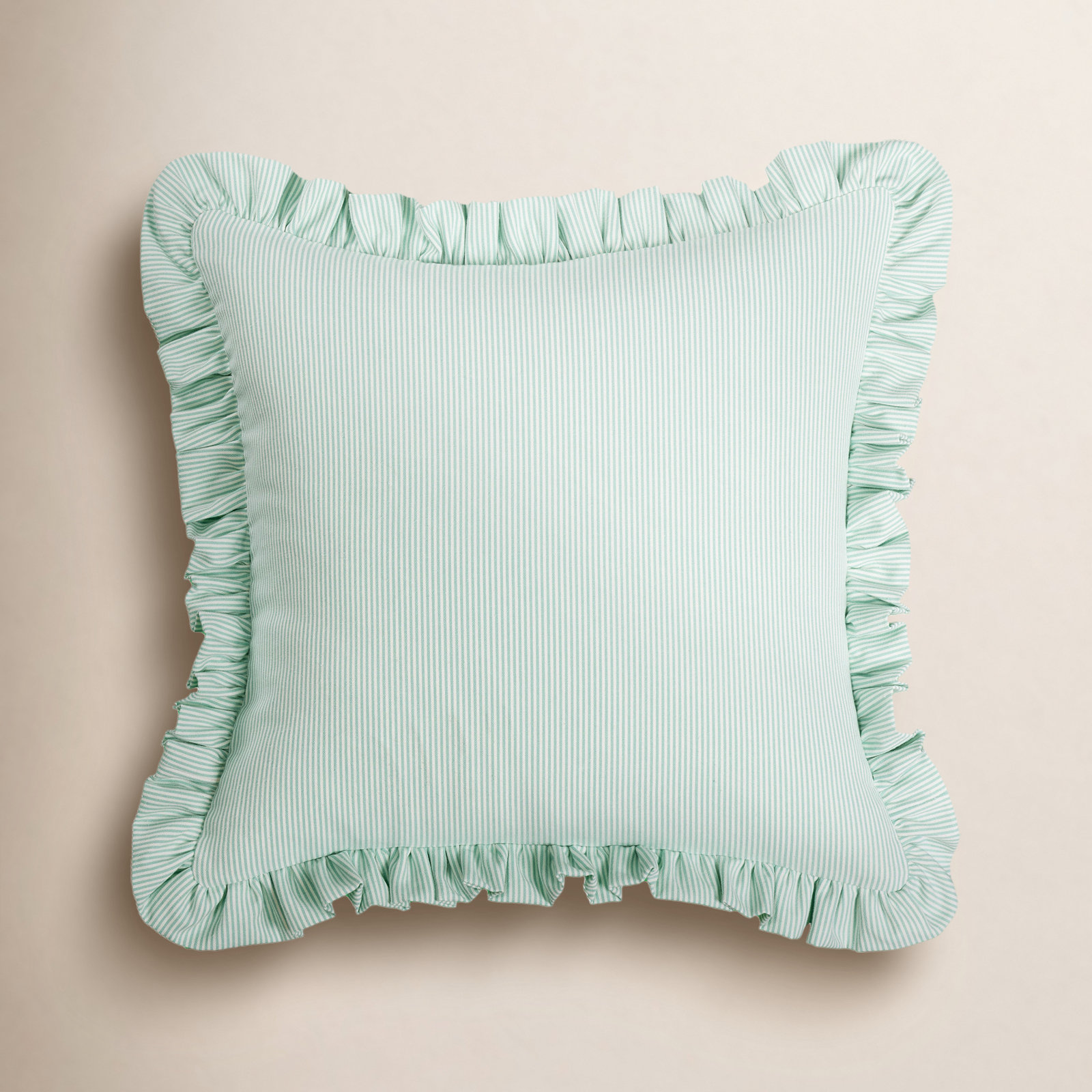 20" x 20" Cotton Throw Pillow, Green, Polyester