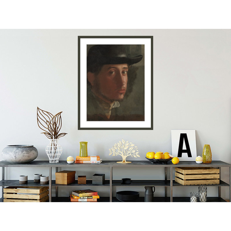 Autoportrait par Edgar Degas - Impression sur toile, H 41,5 po x l 33,17 po