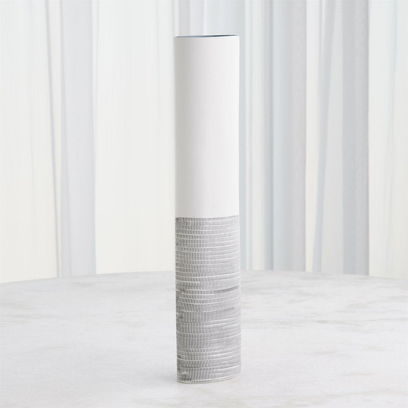 Vase de table en porcelaine Dash, H 20,75 po x l 2,5 po x P 4,5 po