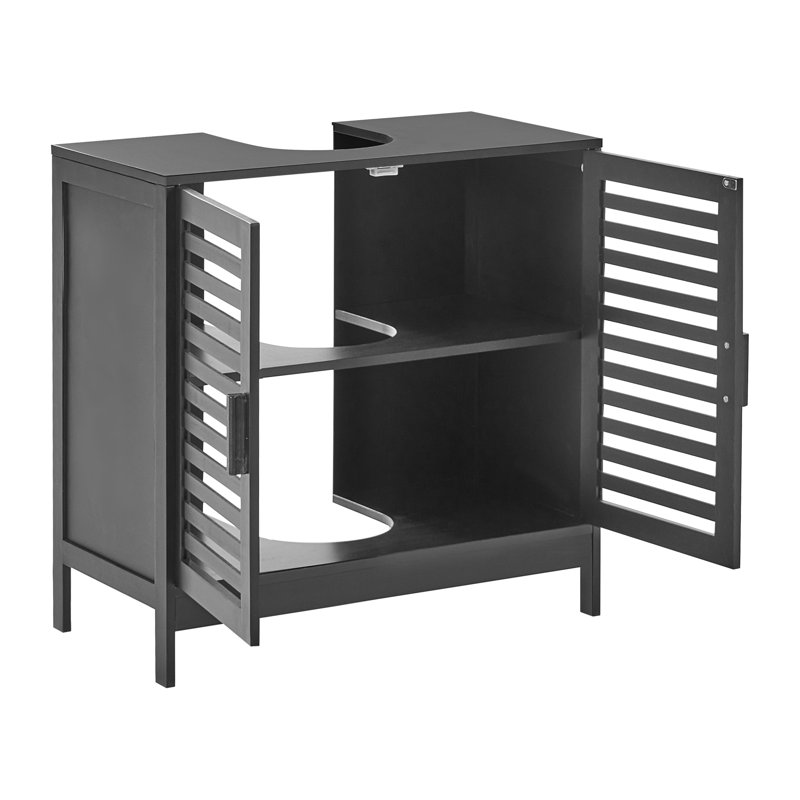 60cm Bathroom Vanity Base Only, Black