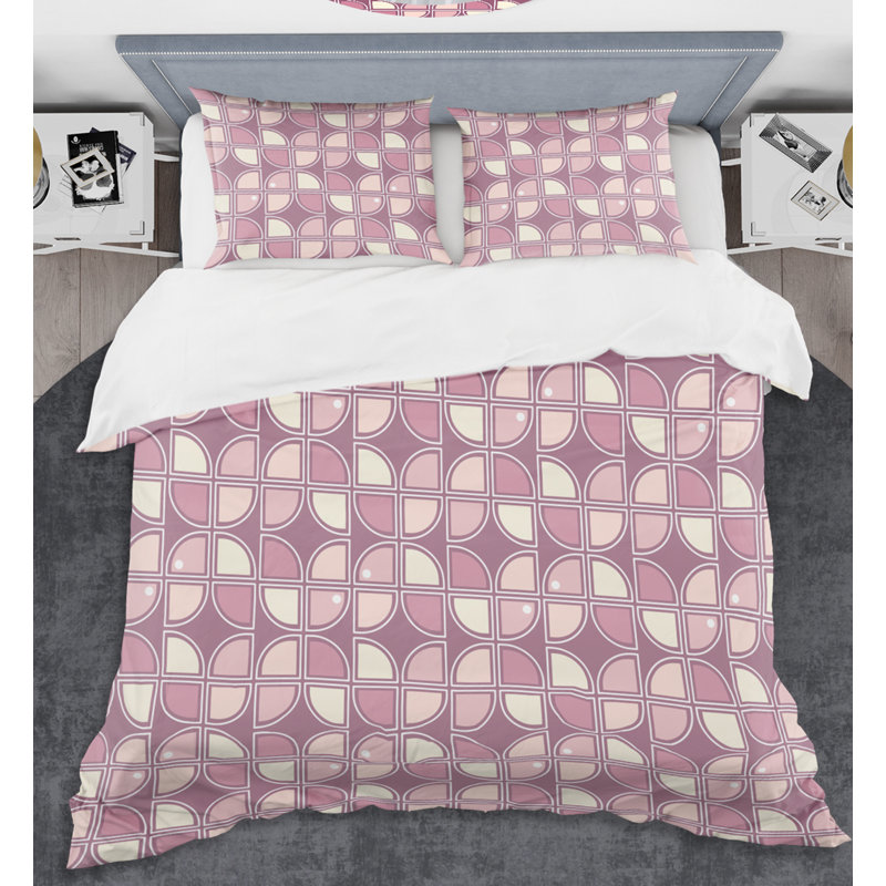 Ensemble de housse de couette rétro mid-century, Housse simple + 1 taie décorative