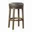 Ensemble de 2 tabourets pivotants ronds en similicuir avec siège pivotant à 360 degrés et garniture cloutée-261234097