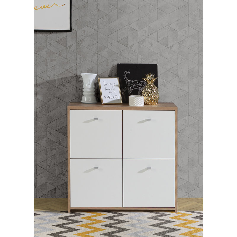Desserte de 30,39 po de large Cay, Blanc / brun