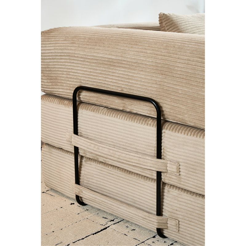 Lit convertible 4 en 1, revêtement en velours côtelé, siège mi-ferme avec oreiller cylindrique, tissu respirant, résistant