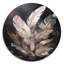 Plume dorée Wanderlust VII - Glam Feather, art mural rond en métal-88619363