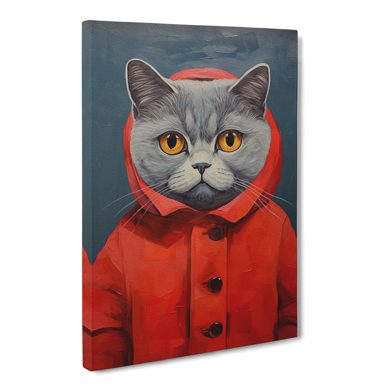 Cat Modern No.2 - Wrapped Canvas Print, 50cm H x 35cm W x 3cm D