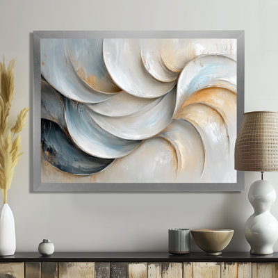 «Grey White Waves of Introspection I», art mural abstrait