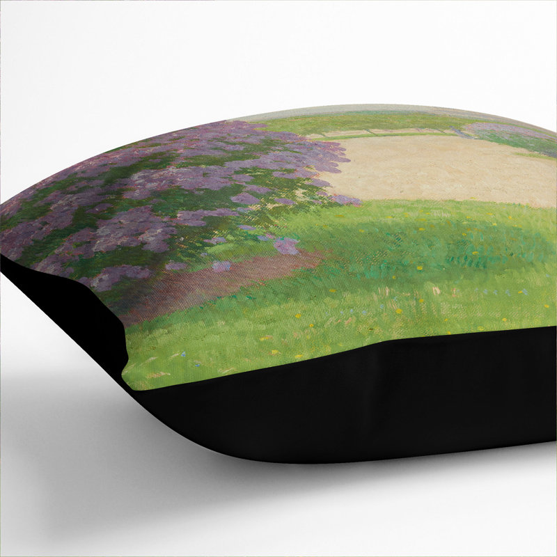 Heros Square With Lilacs Square Throw Cushion, 40cm H x 40cm W x 15cm D, Black