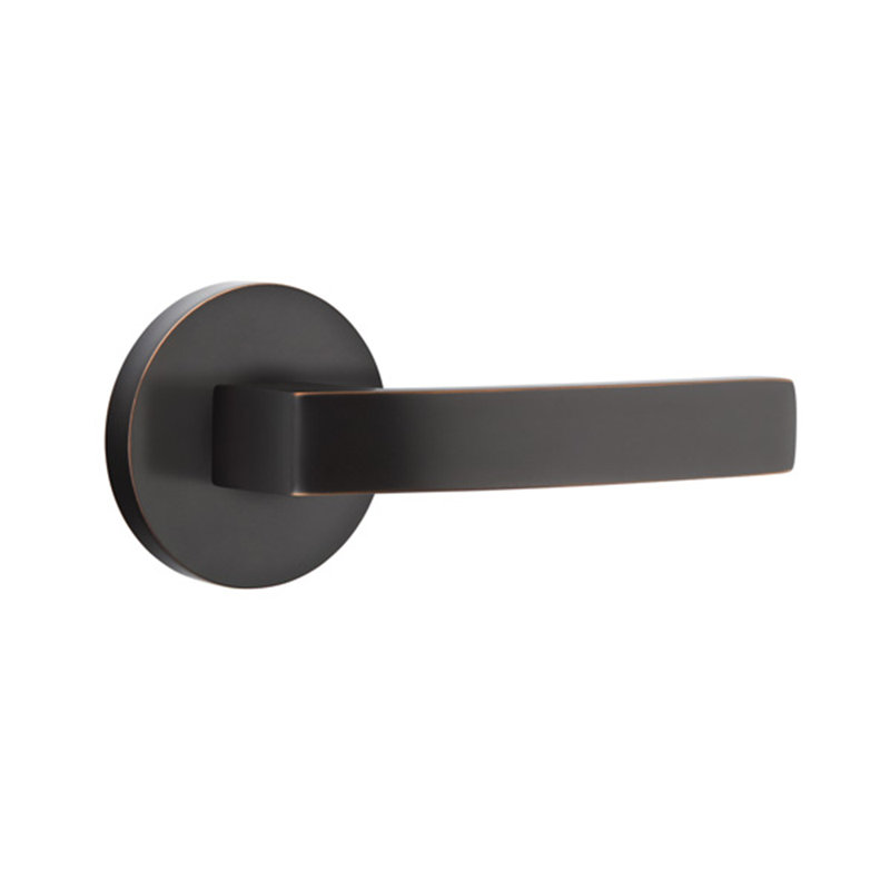 Poignée de porte avec rosette Breslin, Droite, Bronze huilé