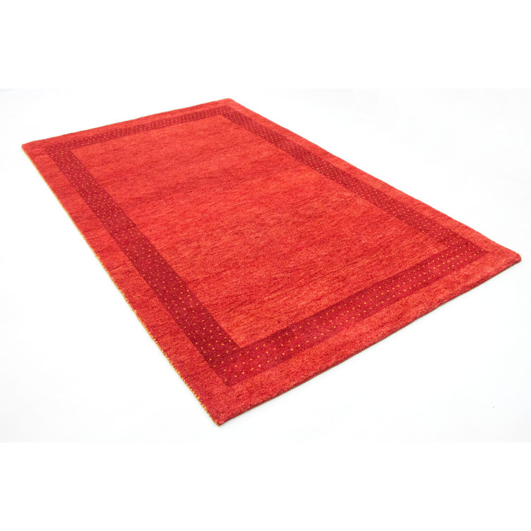 Ebern Designs Tennyson Hand Hooked Wool Red Indoor/Outdoor Rug ...