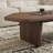 Modern Walnut Finish Coffee Table With Artistic Curved Design