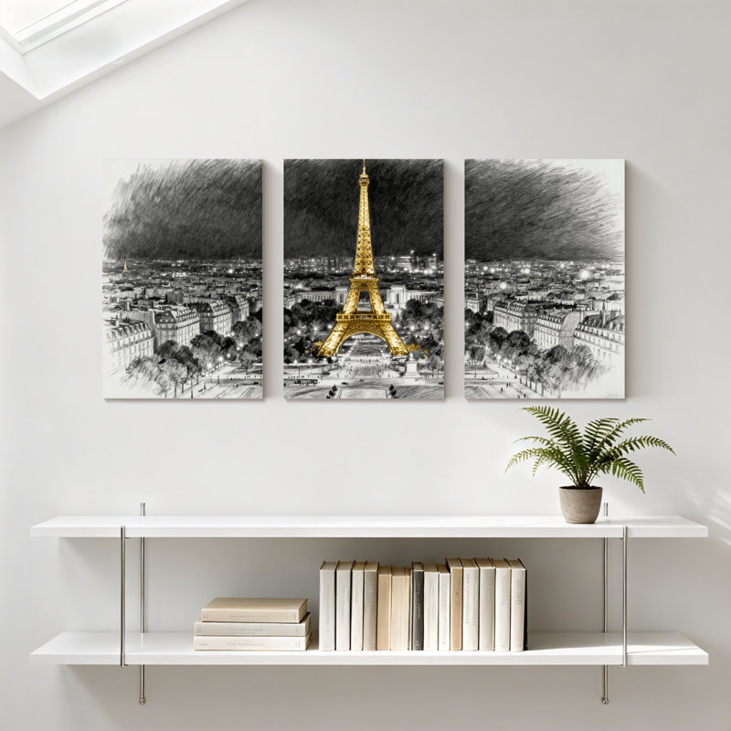 Ensemble de 3 impressions d'art sur toile, H 24 po x l 48 po