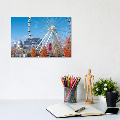 Canada, Québec, Montréal. Le vieux port, la roue d'observation de Montréal par Walter Bibikow - photographie sur toile tendue