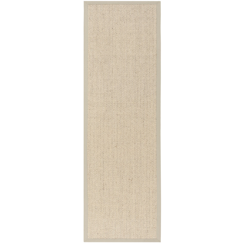 Goffe Natural Wool & Sisal Solid Color Rug, Runner 2'6" x 8'