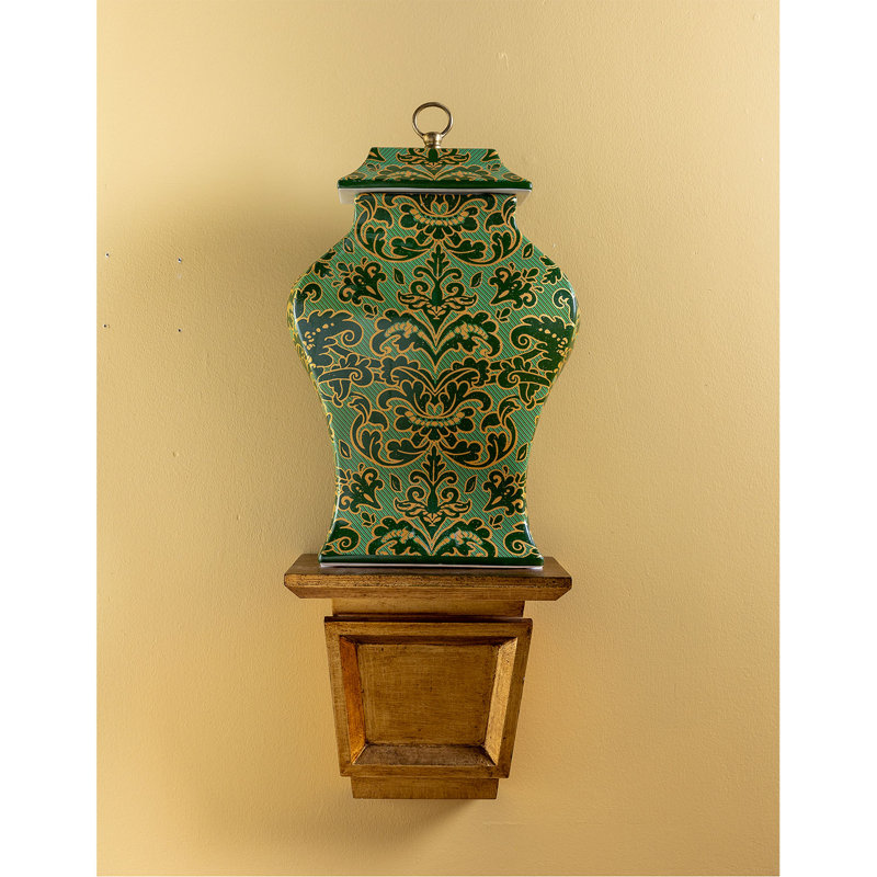 Richmond Damask Jar, Green;Gold