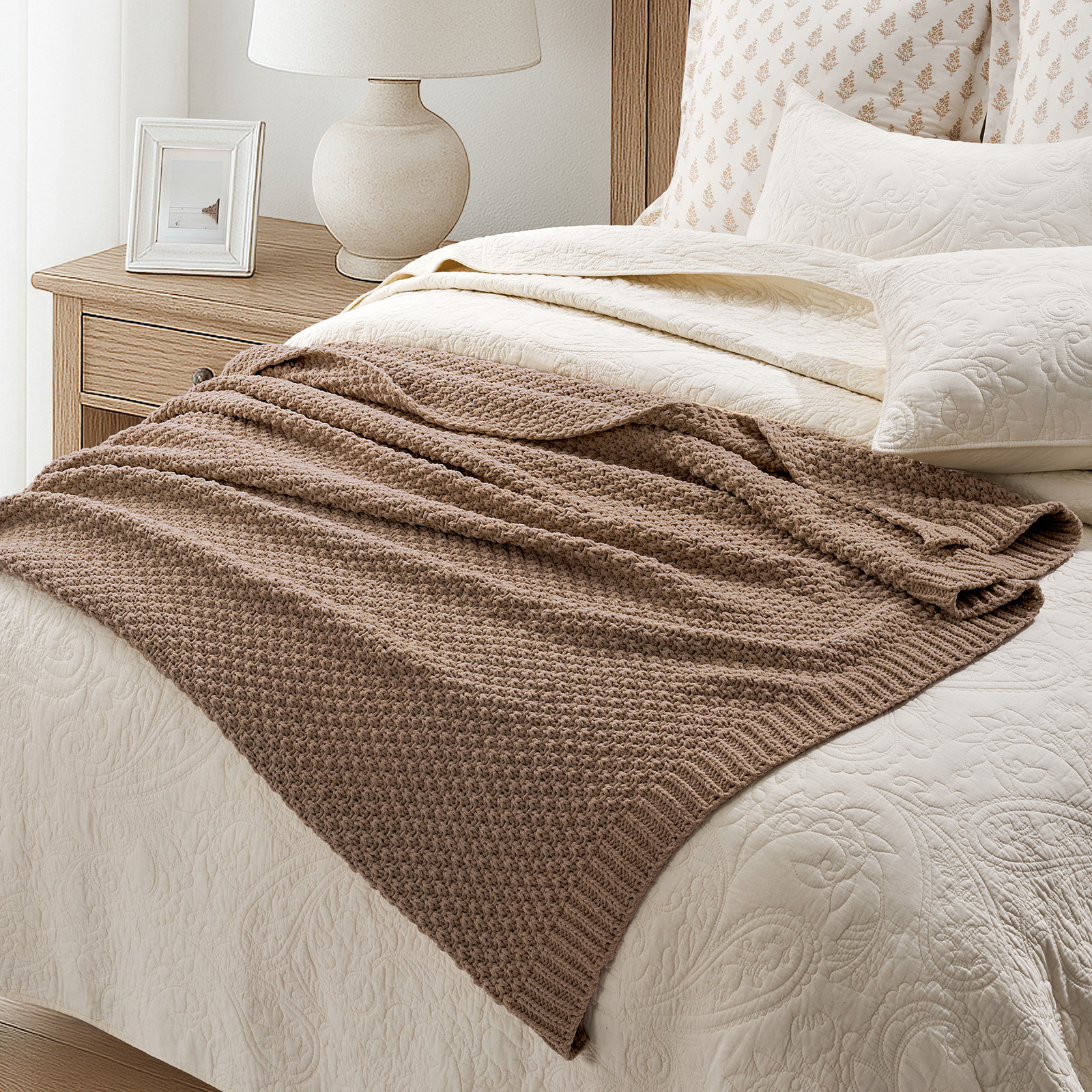 Chunky Chenille Weighted Throw Blanket, 60" L x 50" W, Rosewood