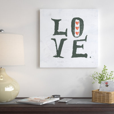"Mots", "Love", art textuel sur toile tendue