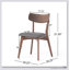 Chaises de salle à manger rembourrées Mid-Century avec cadre en noyer et sièges au design intemporel, gris foncé-1552903622