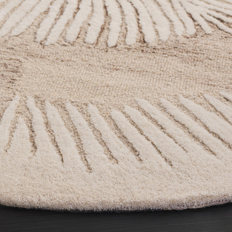 Tapis ivoire / brun Ebony 814, Rond 6 pi